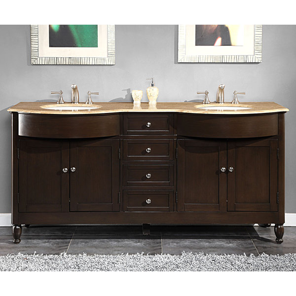 Silkroad Exclusive Kelston 72" Double Bathroom Vanity Set & Reviews